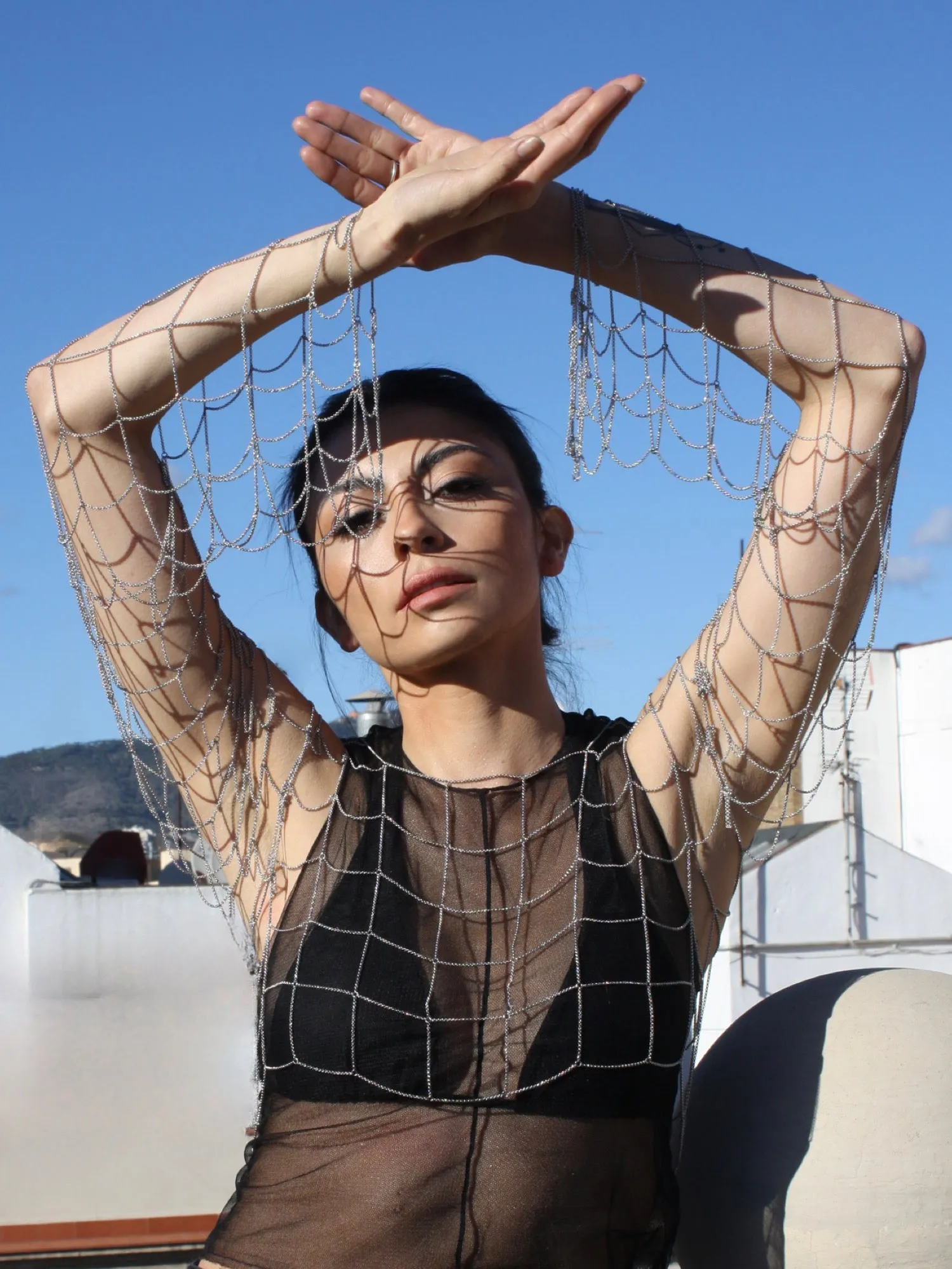 Caged Chain Sleeve Top sold by MHART product image thumbnail 2