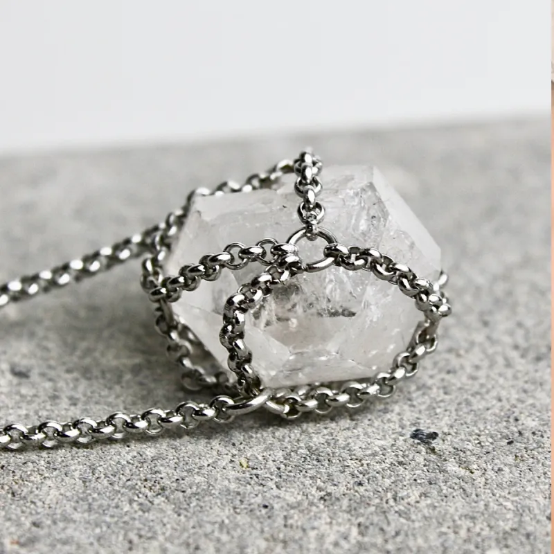 50% OFF! Caged Quartz Necklace sold by MHART