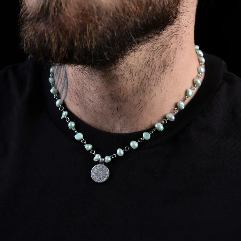 50% OFF Green Pearl Coin Necklace! sold by MHART