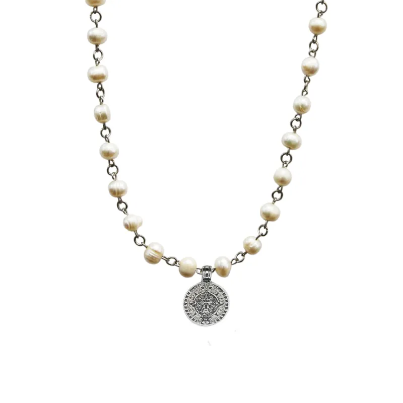 50% OFF Pearl Coin Necklace! sold by MHART