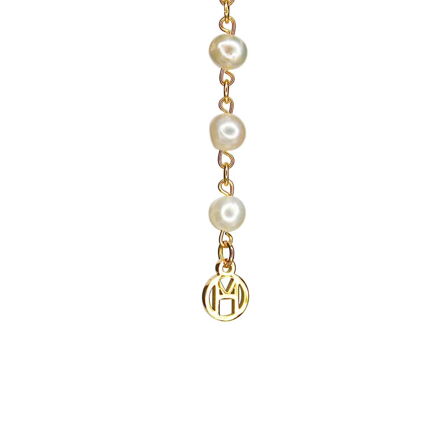 Linked 14k Gold Pearl Necklace sold by MHART product image thumbnail 5