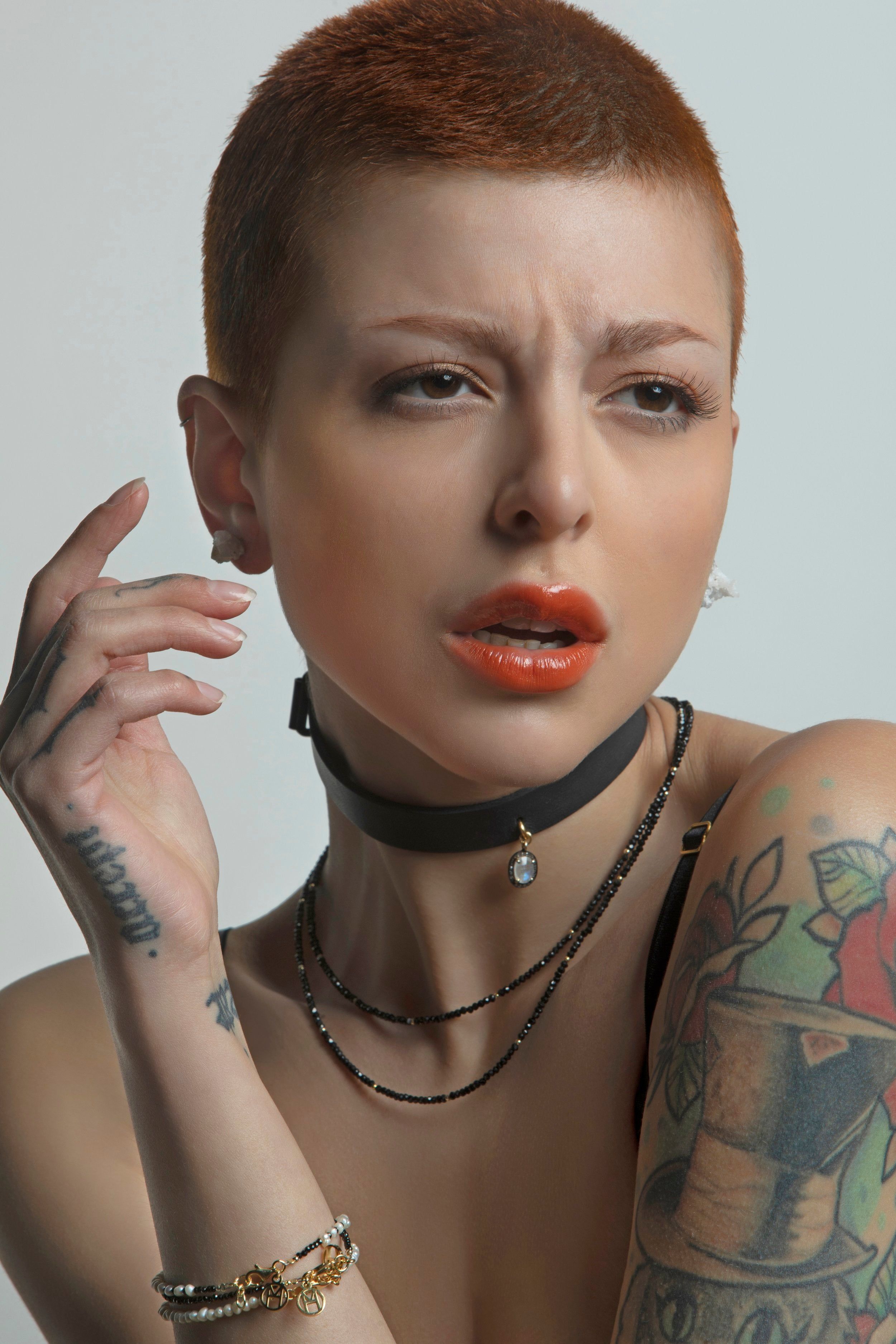 Moonstone Diamond XL Leather Choker sold by MHART product image thumbnail 4