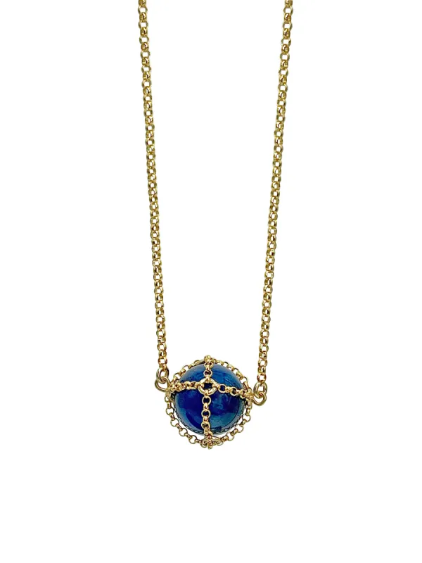 Caged Gold Lapis Sphere sold by MHART