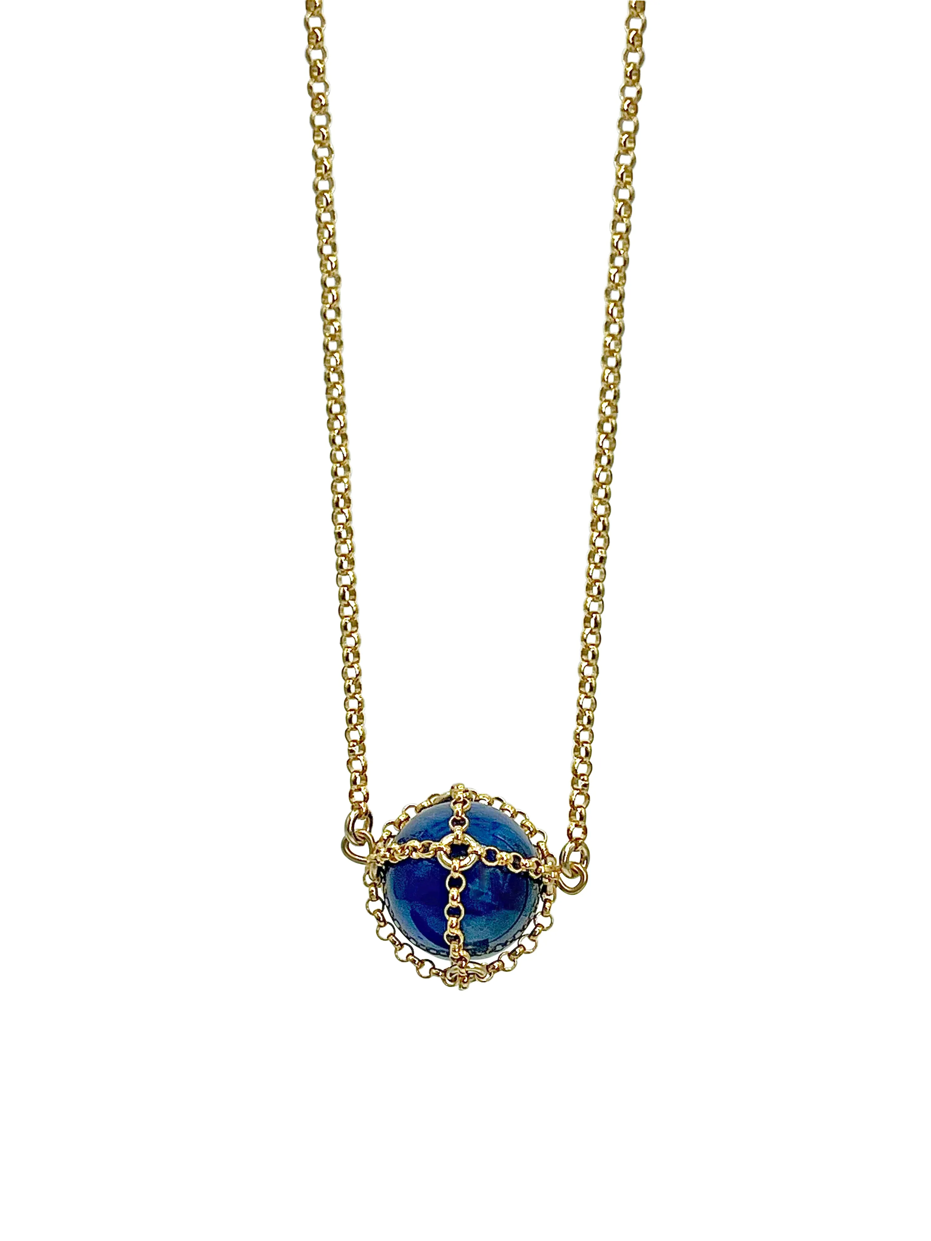 Caged Gold Lapis Sphere sold by MHART
