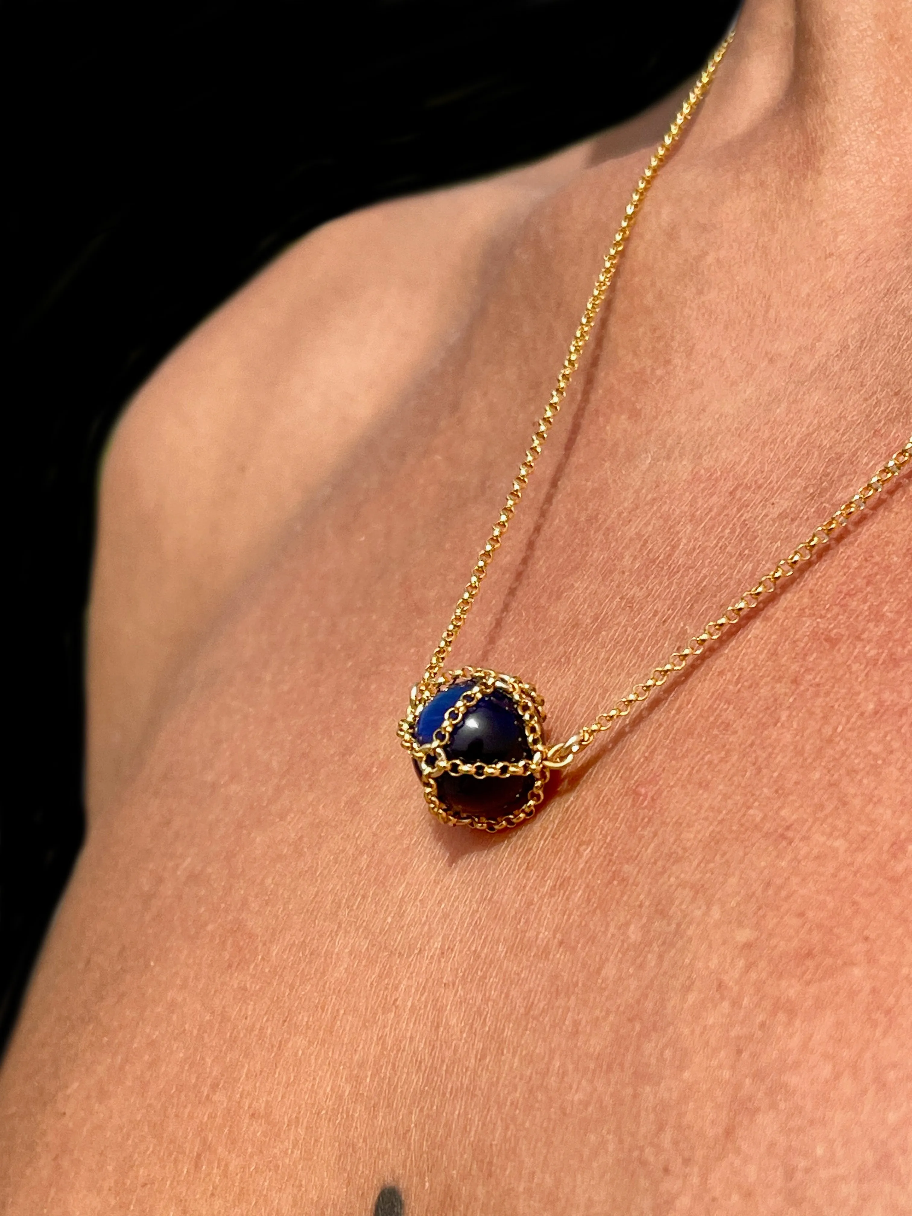 Caged Gold Lapis Sphere sold by MHART product image thumbnail 2