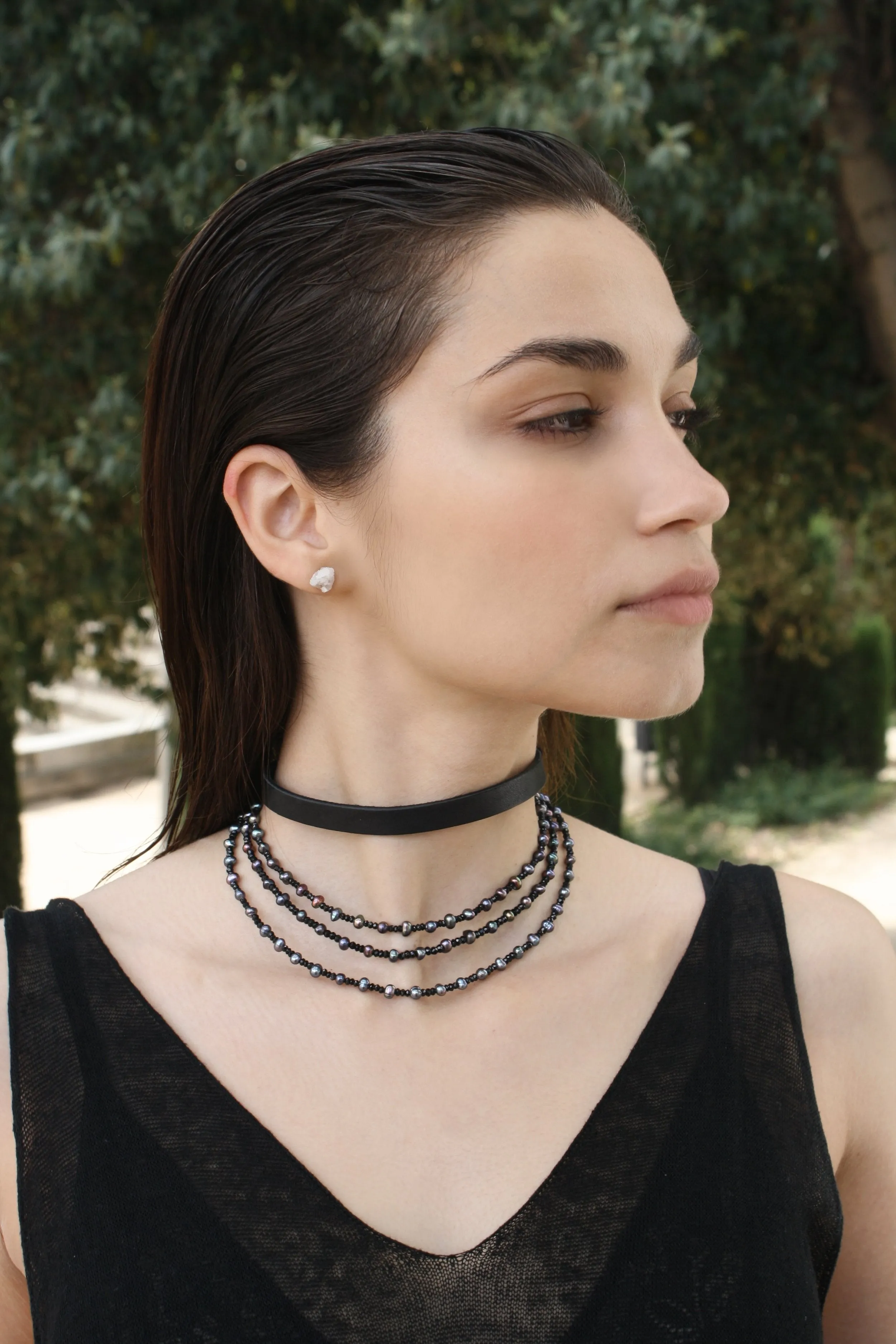 Beaded Black Pearl Necklace sold by MHART product image thumbnail 3