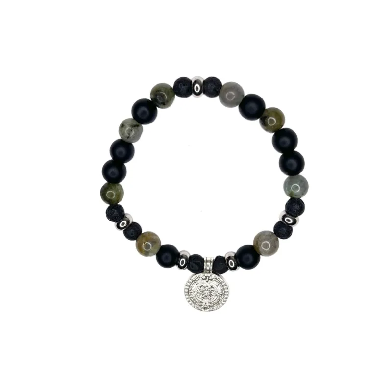 Labradorite, Onyx Coin Bracelet sold by MHART