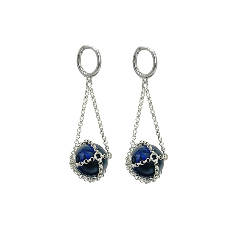 Blue Tiger’s Eye Earrings – Sterling Silver sold by MHART