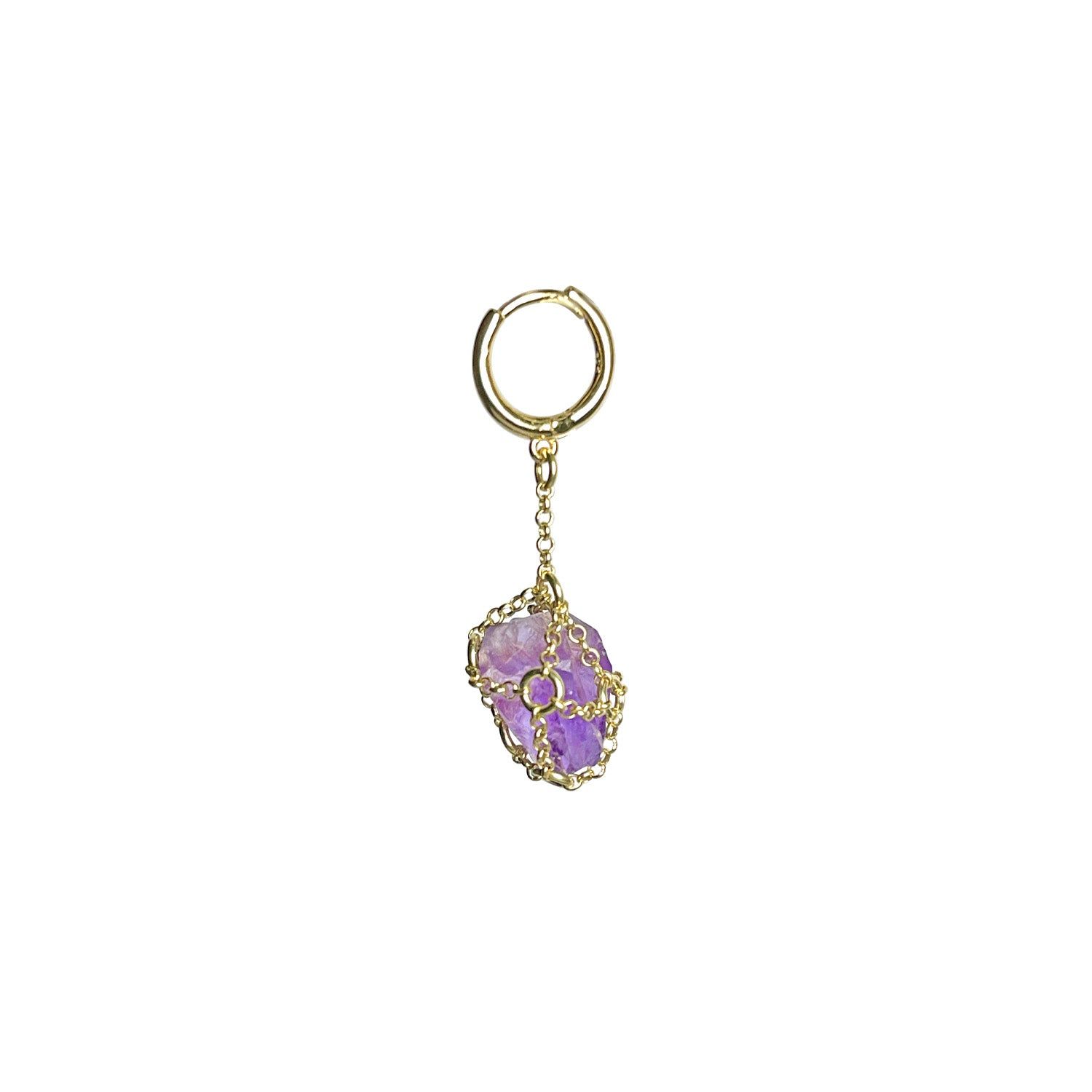 Caged Web Amethyst Drop Earring sold by MHART