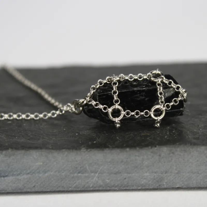 Caged Black Tourmaline Necklace sold by MHART