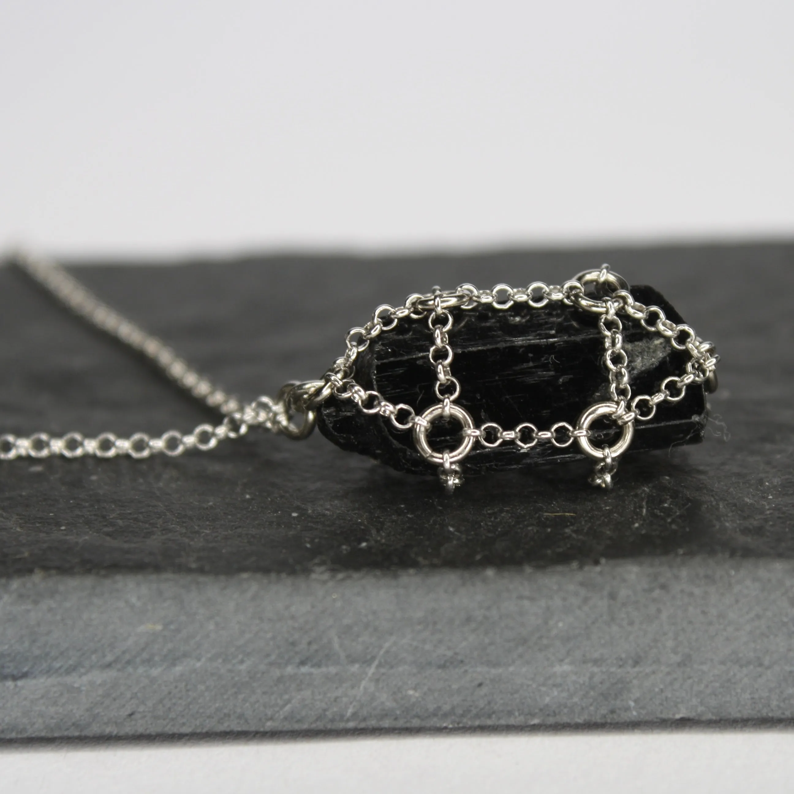 Caged Black Tourmaline Necklace sold by MHART