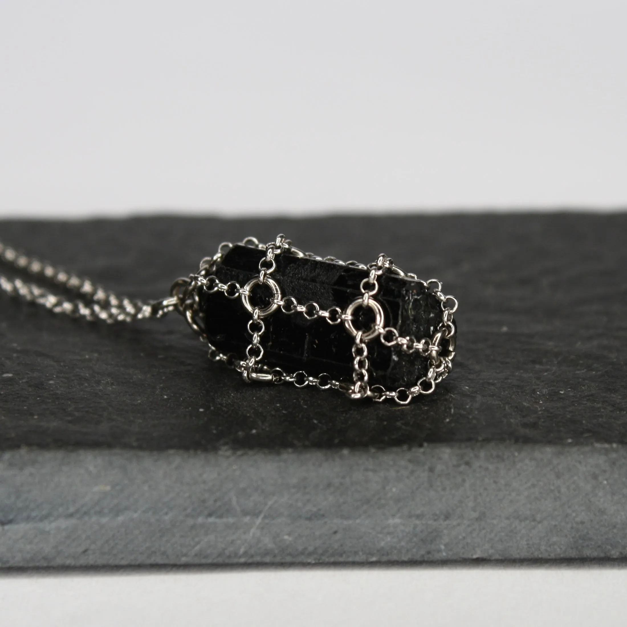 Caged Black Tourmaline Necklace sold by MHART product image thumbnail 2