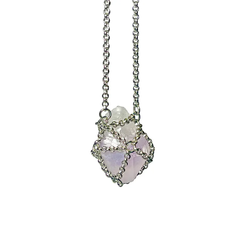 Caged Amethyst Gemstone Necklace sold by MHART