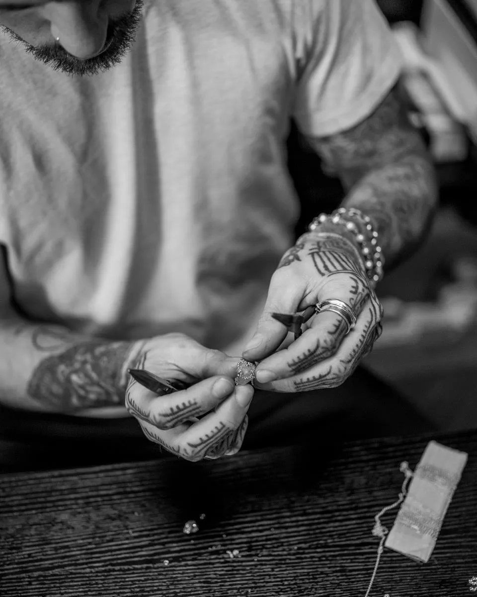 Black Pearl + Caged African Turquoise Necklace sold by MHART product image thumbnail 2