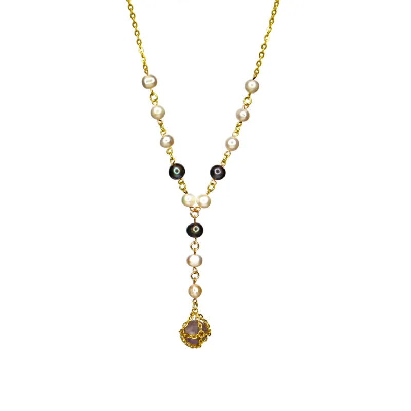 Amethyst Pearl Lariat sold by MHART