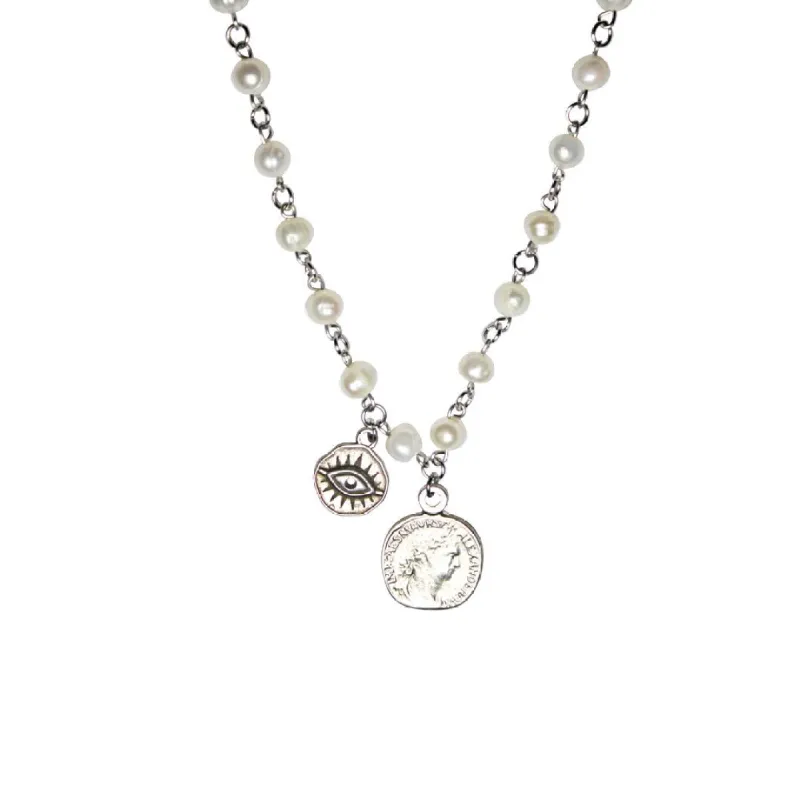 The Pearl Coins Necklace sold by MHART