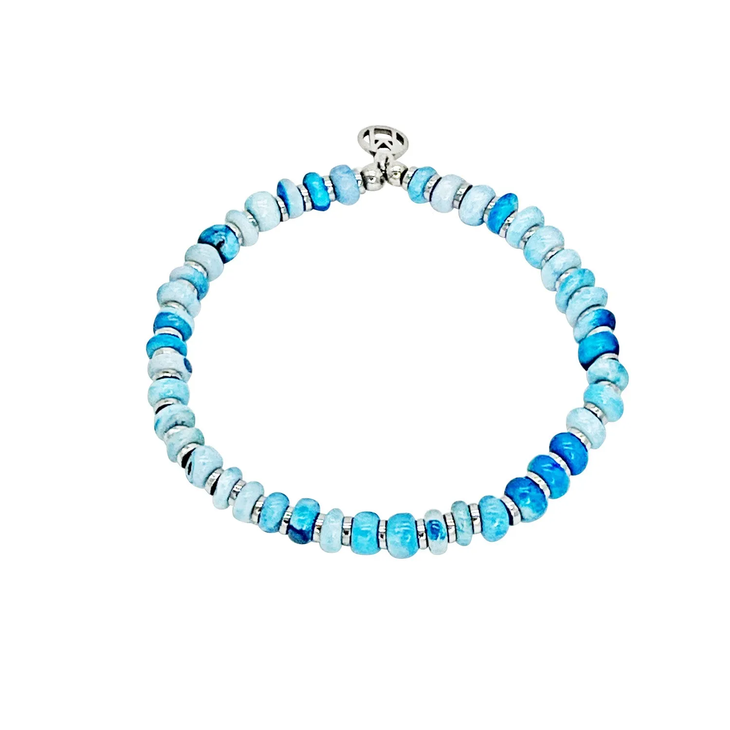 Blue Opal Gemstone Stretch Bracelet sold by MHART