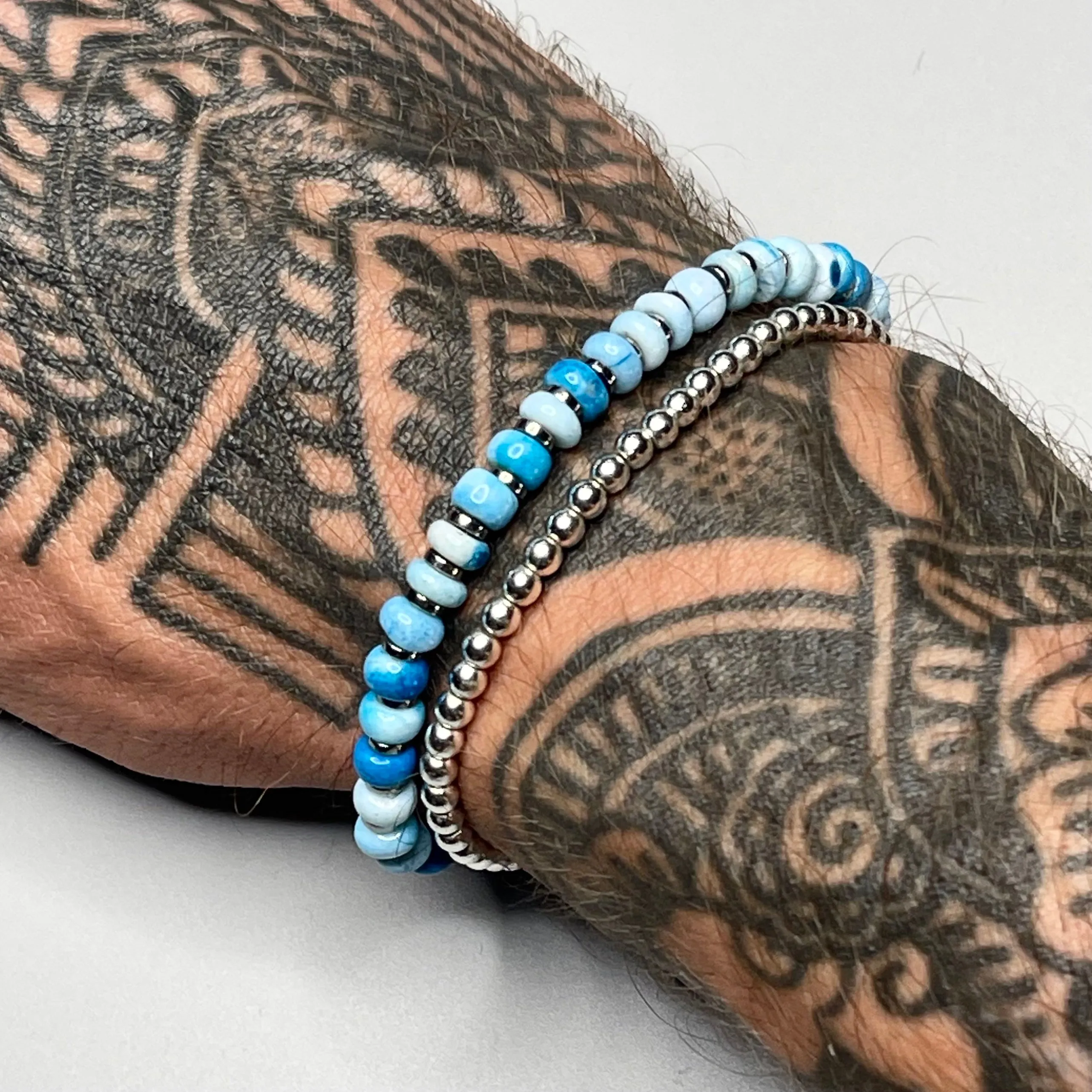 Blue Opal Gemstone Stretch Bracelet sold by MHART product image thumbnail 2