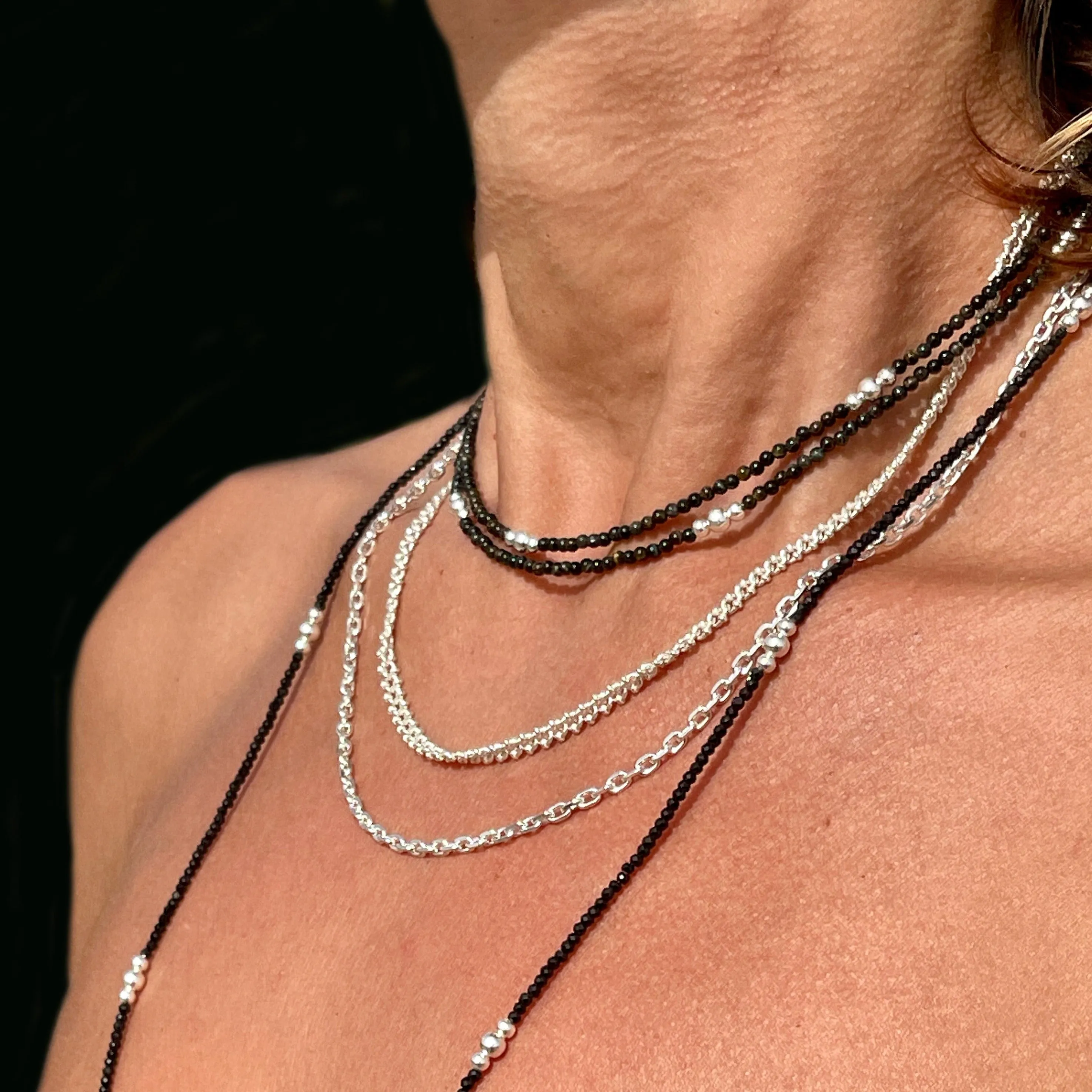 Black Spinel Wrap Necklace – Stainless Steel sold by MHART product image thumbnail 2