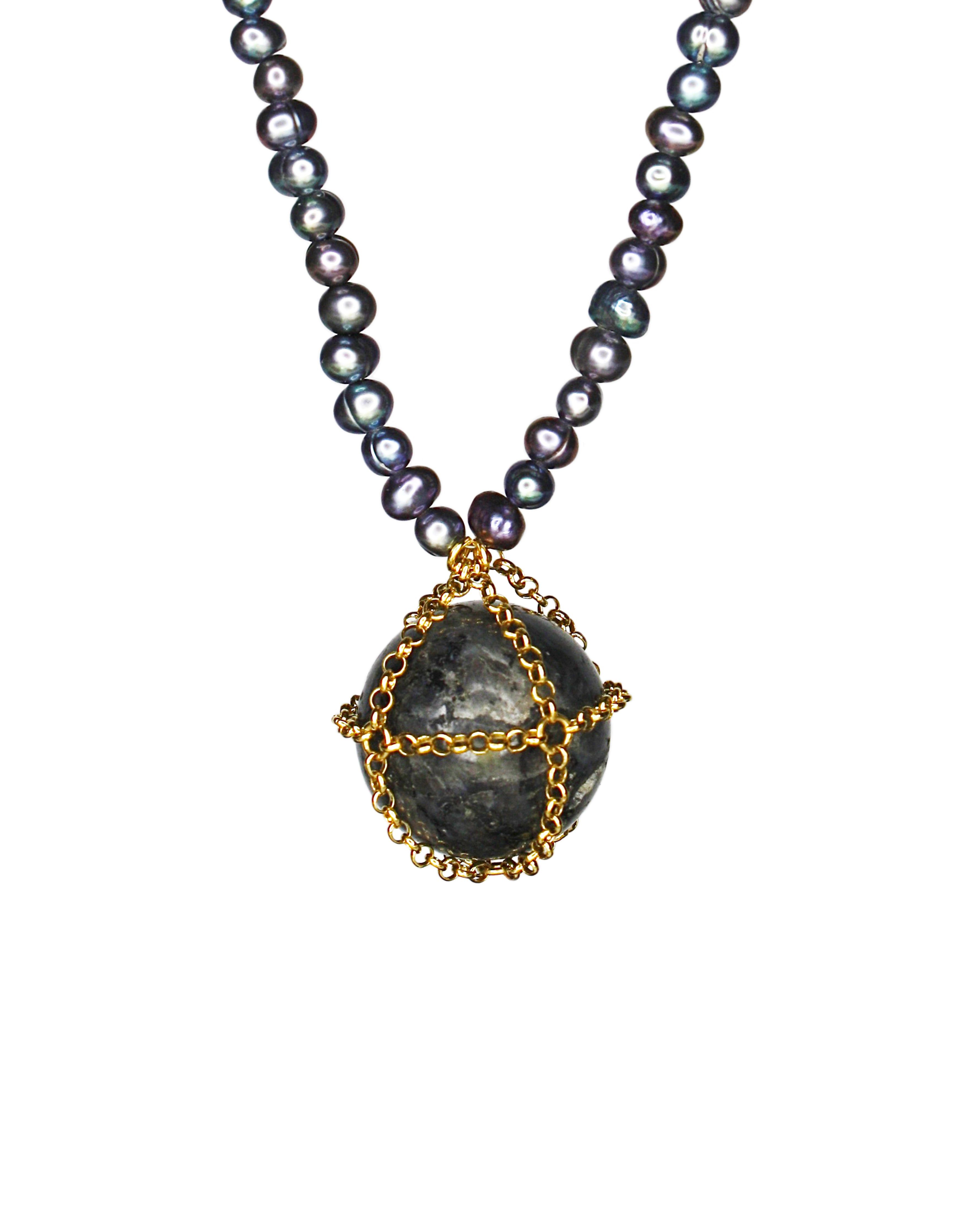 Caged Lolite Pearl Necklace sold by MHART product image thumbnail 2