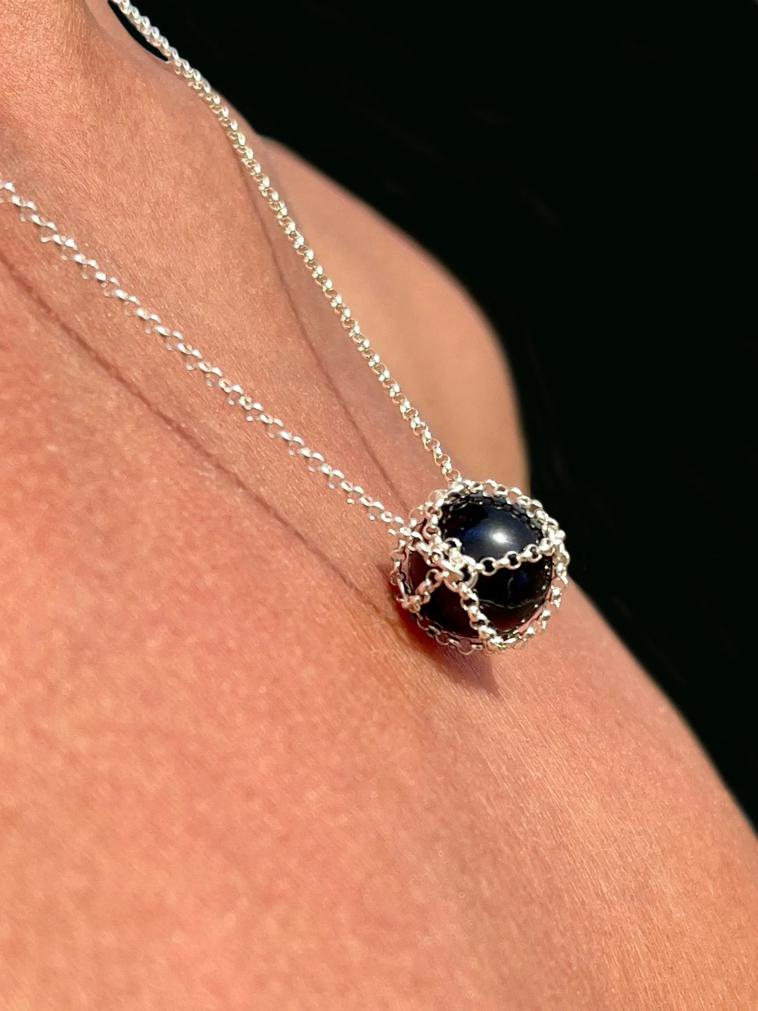 Blue Tigers Eye Necklace sold by MHART product image thumbnail 2