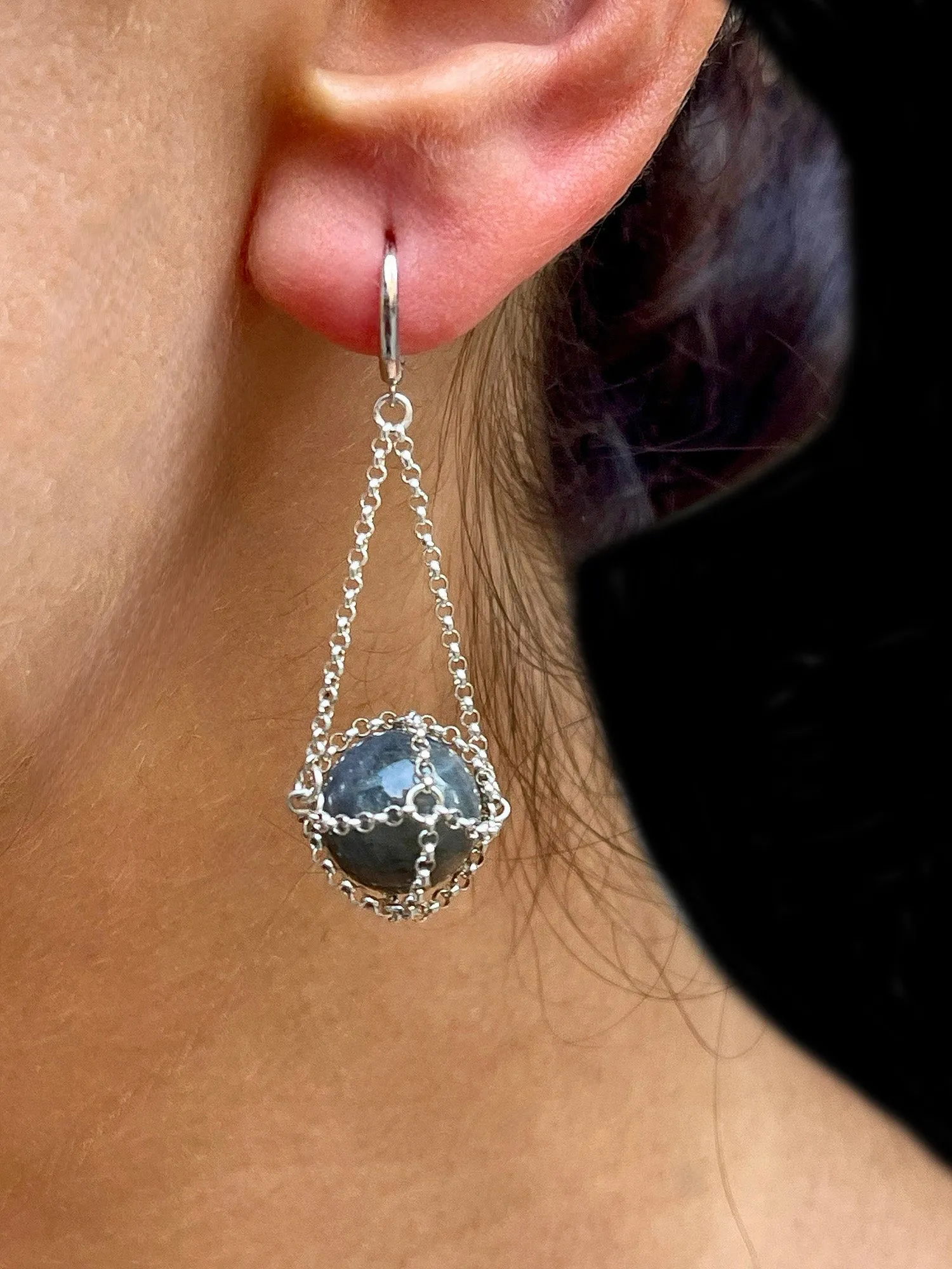 Labradorite Earrings – Sterling Silver sold by MHART product image thumbnail 2