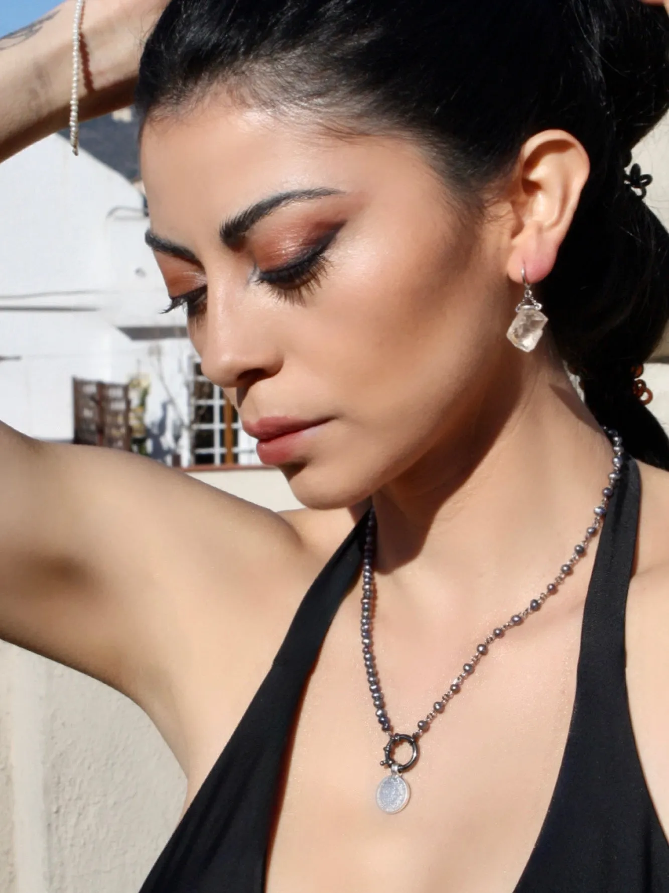 Pearl Coin Clasp Necklace sold by MHART product image thumbnail 2