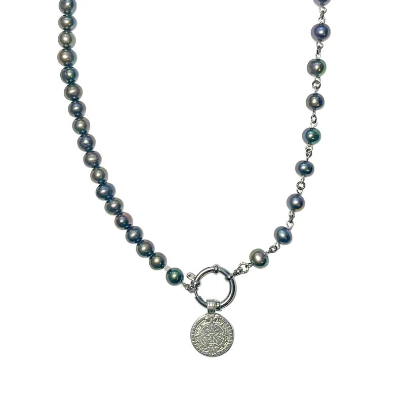Pearl Coin Clasp Necklace sold by MHART