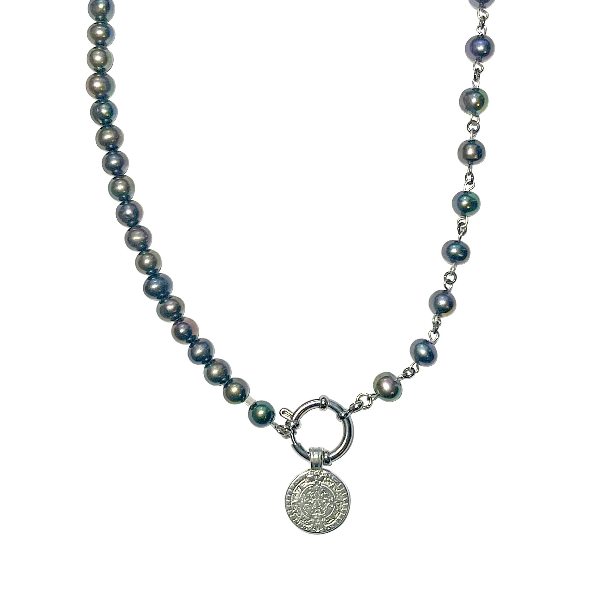 Pearl Coin Clasp Necklace sold by MHART