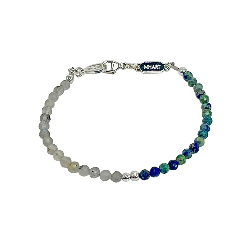 Labradorite + African Turquoise Bracelet – Sterling Silver sold by MHART