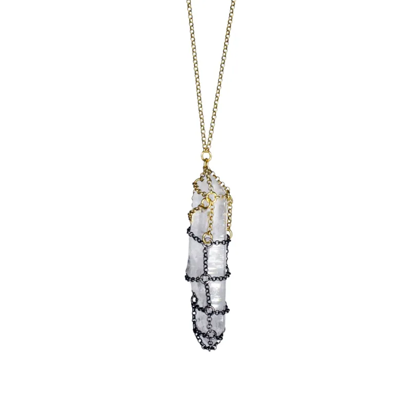 Caged Ombre Quartz Necklace sold by MHART