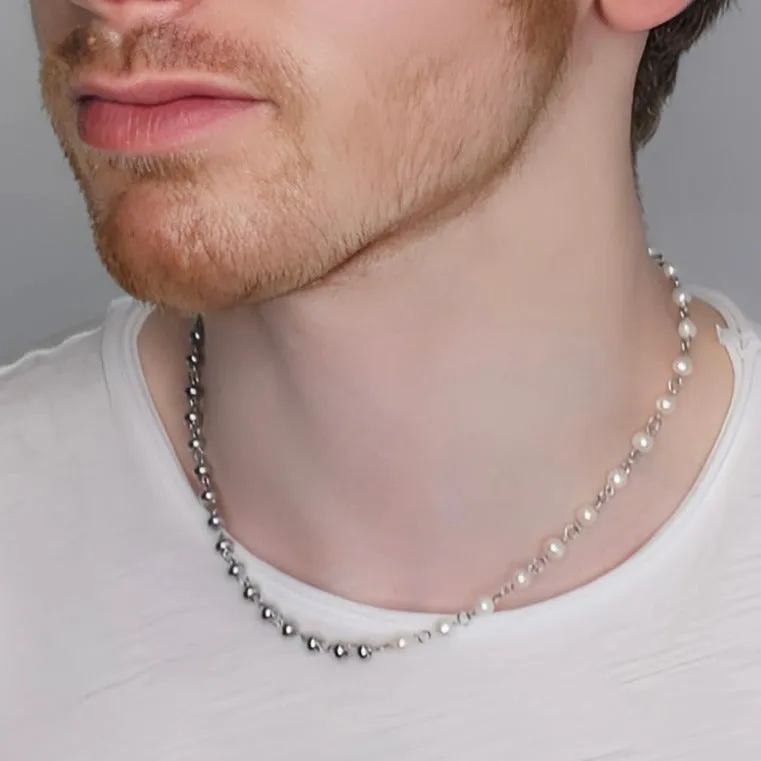 Split White Pearl Necklace sold by MHART product image thumbnail 3