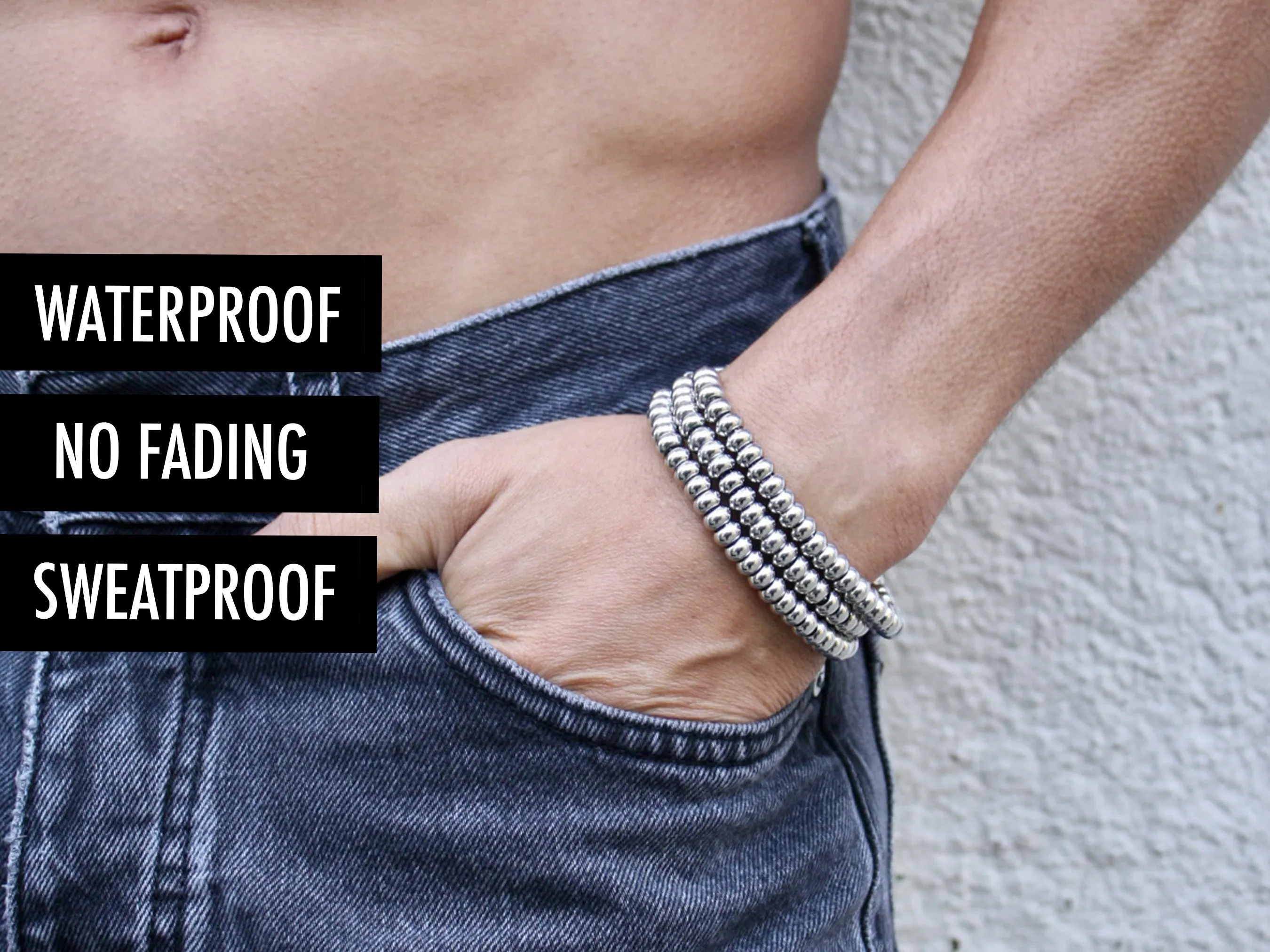 Silver Bead Bracelet sold by MHART product image thumbnail 2