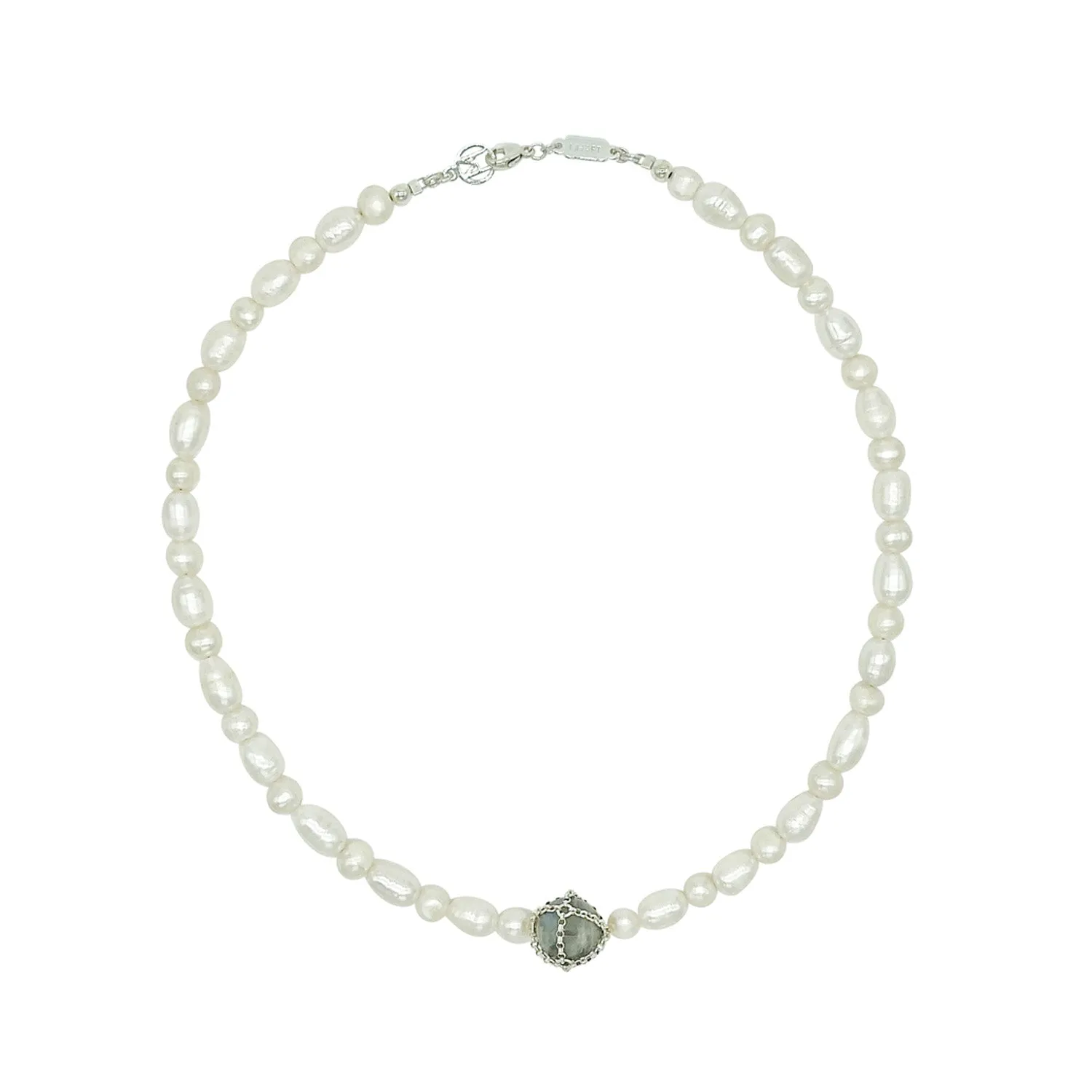 Labradorite + Pearl Choker sold by MHART