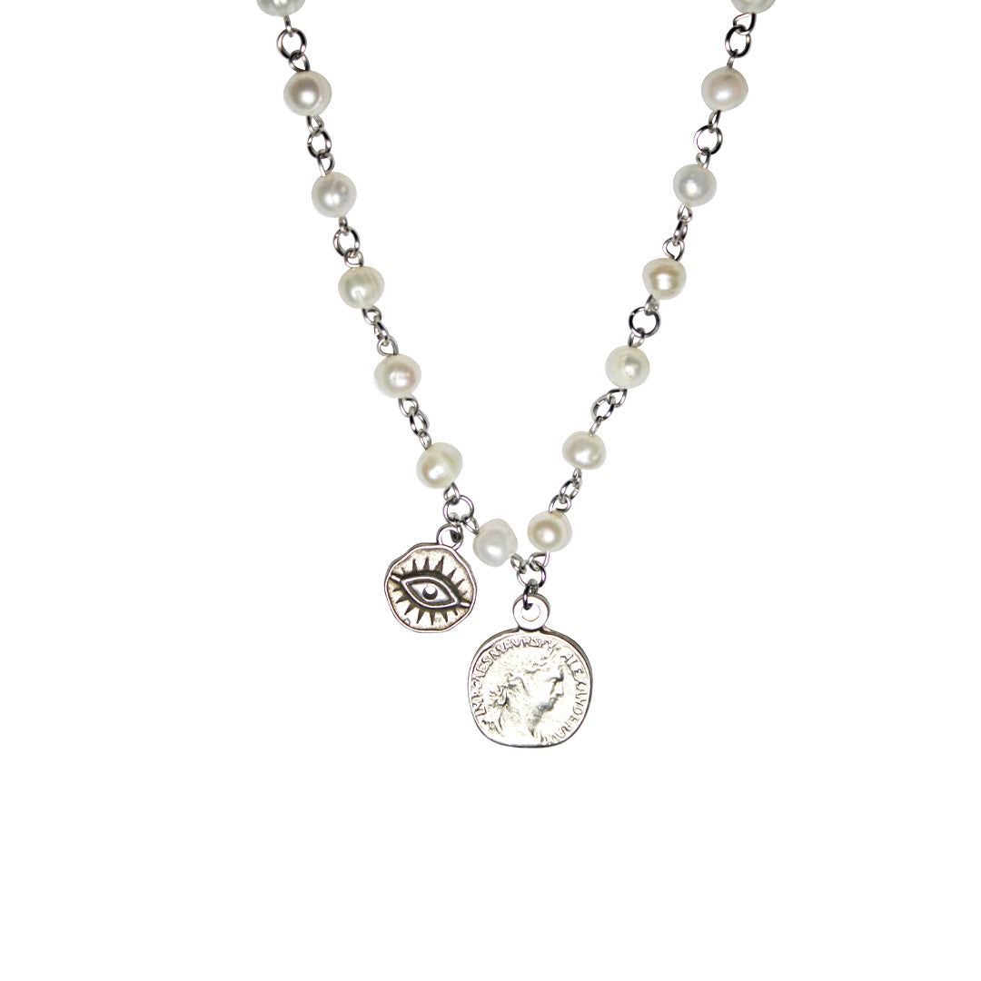 The Pearl Coins Necklace sold by MHART