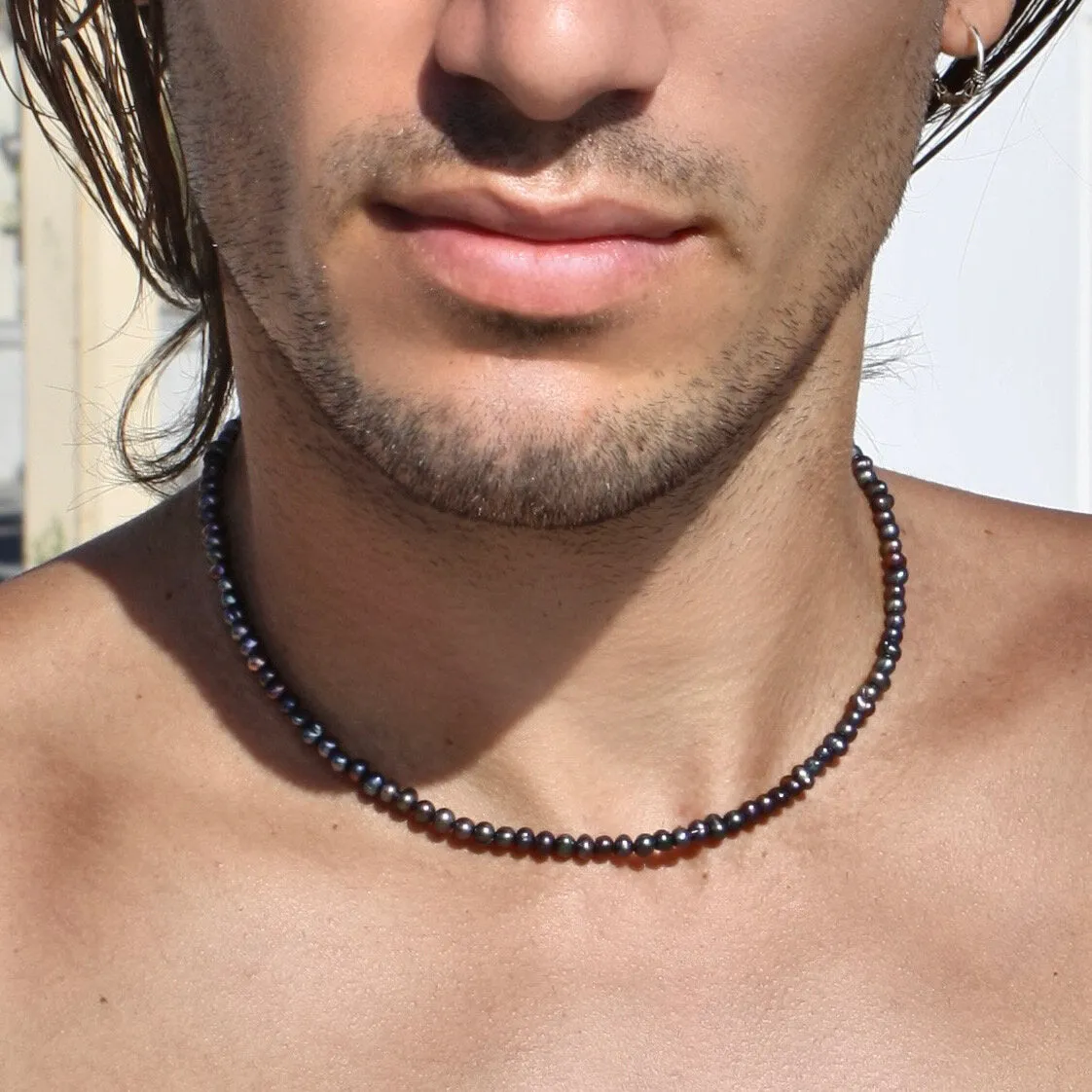Black Freshwater Pearl Necklace - Sterling Silver sold by MHART product image thumbnail 4