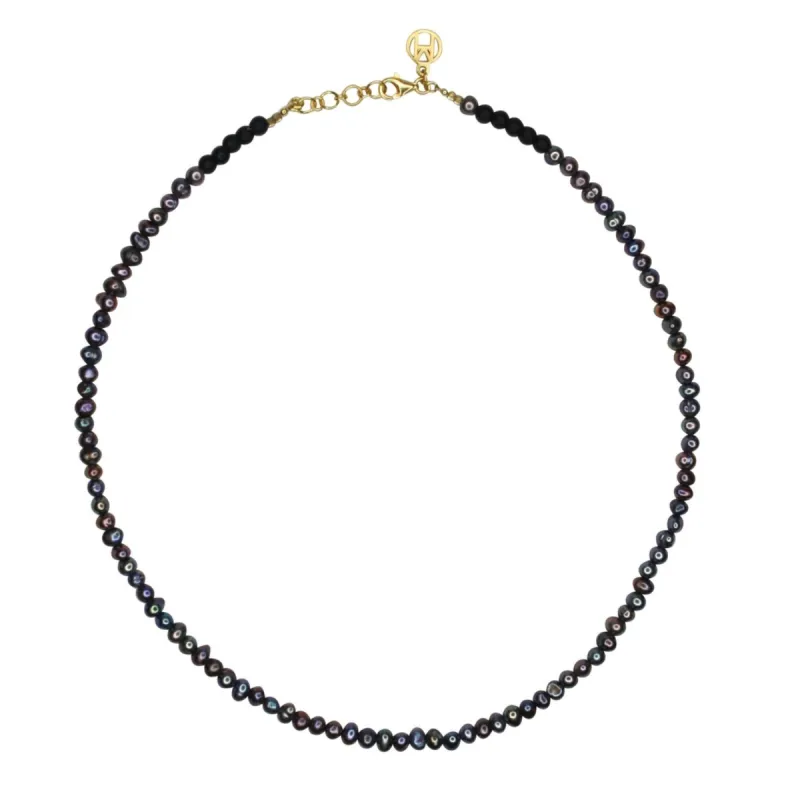 Black Freshwater Pearl Necklace sold by MHART