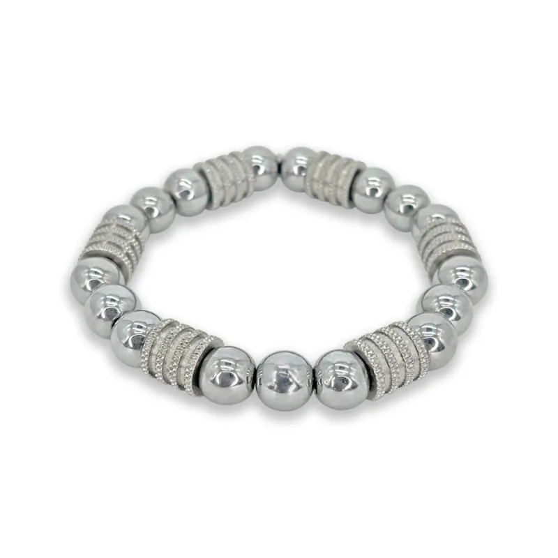 Silver Hematite Bead Bracelet sold by MHART