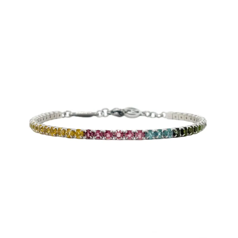 Rainbow Gemstone Tennis Bracelet sold by MHART