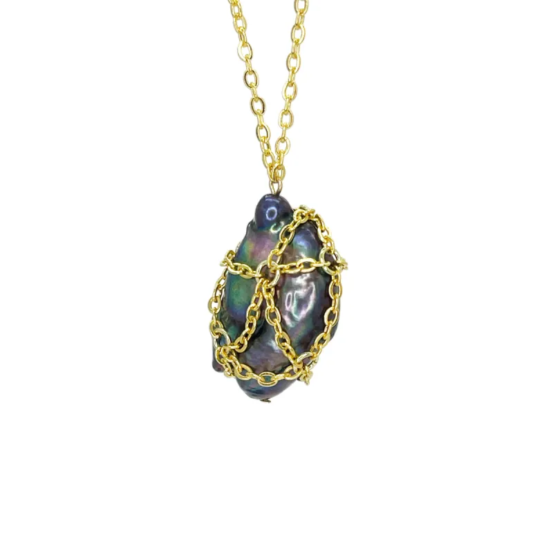Caged Baroque Pearl Pendant sold by MHART