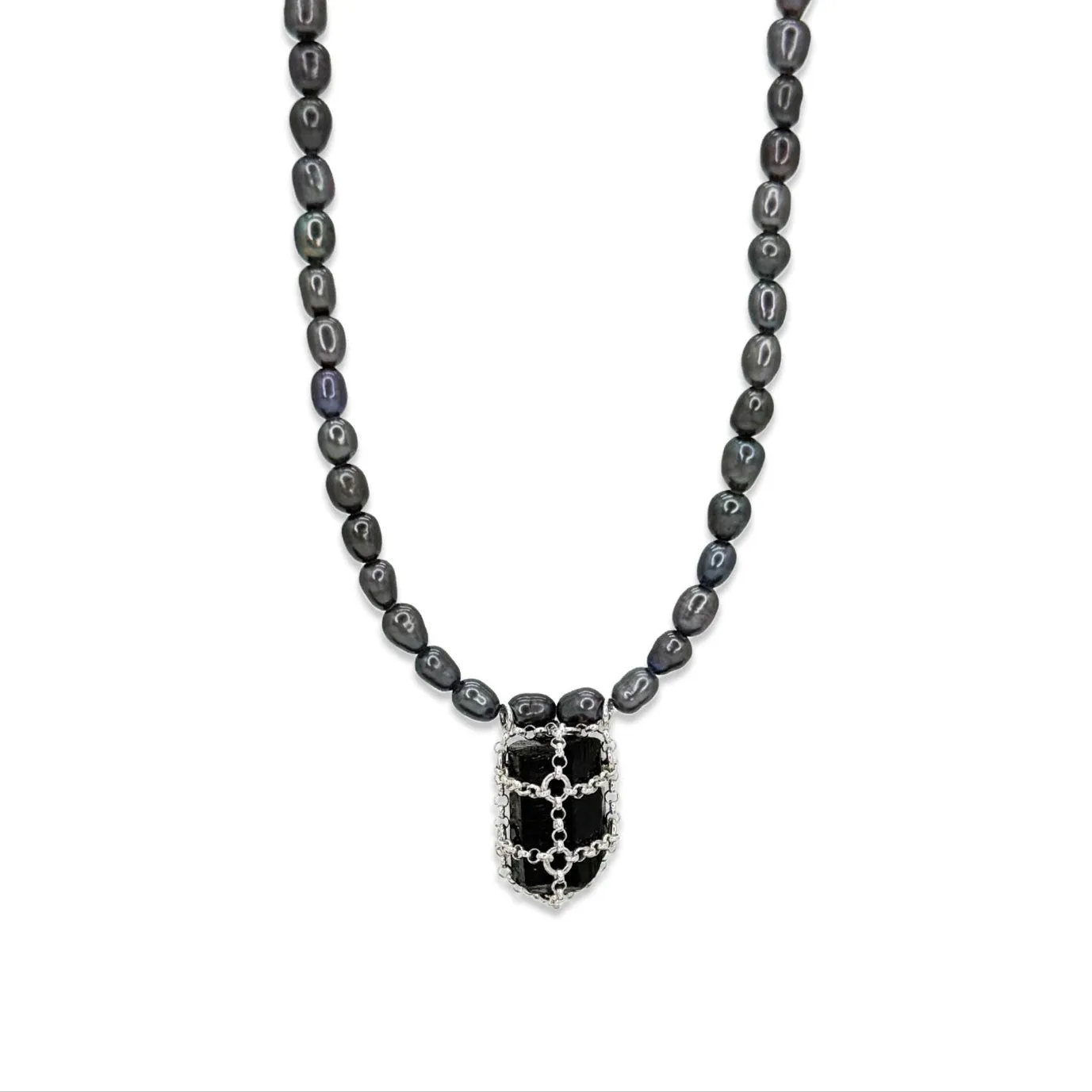 Caged Tourmaline Pearl Necklace sold by MHART