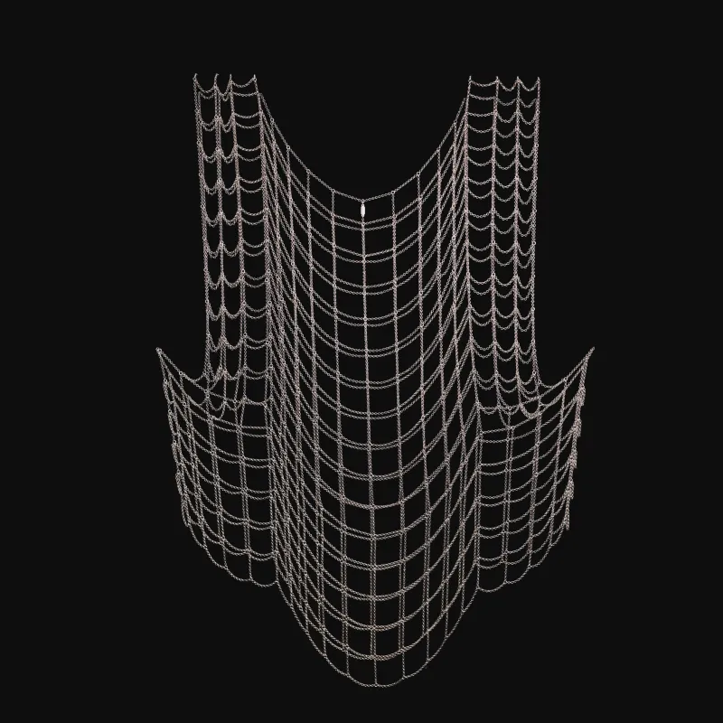 Silver Draped Chain Top sold by MHART