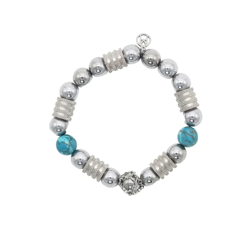 Turquoise Hematite Bead Bracelet sold by MHART