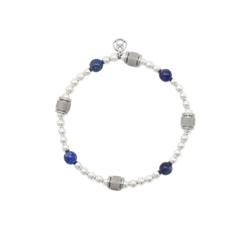 Sterling Silver Hematite Lapis Bracelet sold by MHART