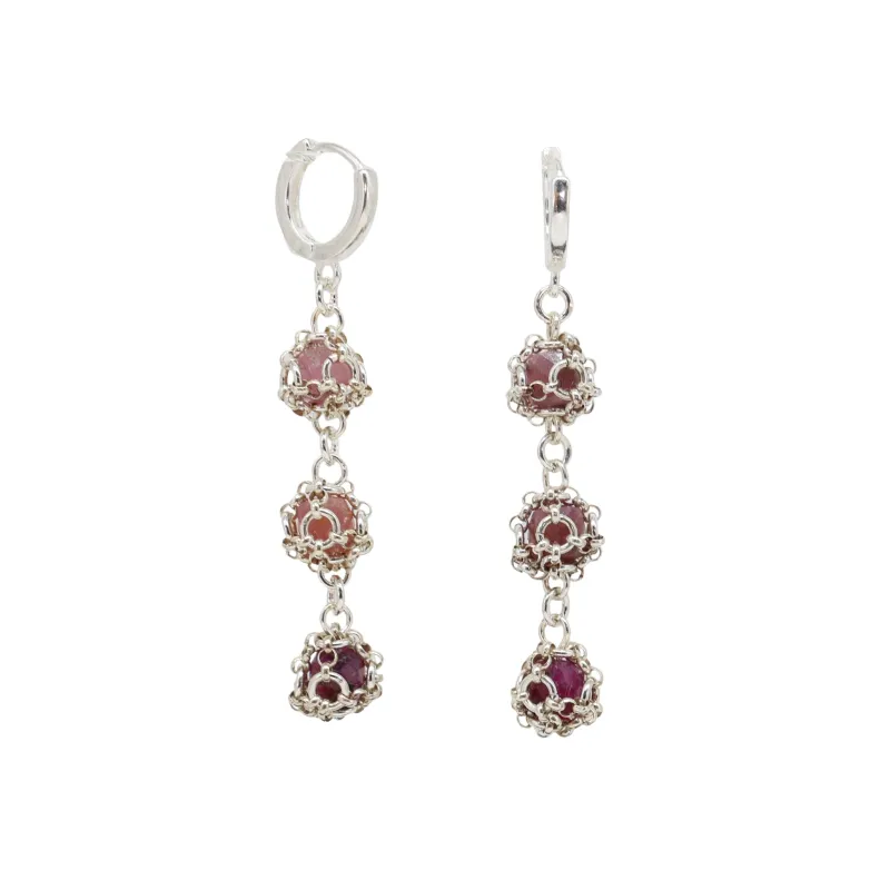 Ruby Triple Set Earrings in Sterling Silver sold by MHART