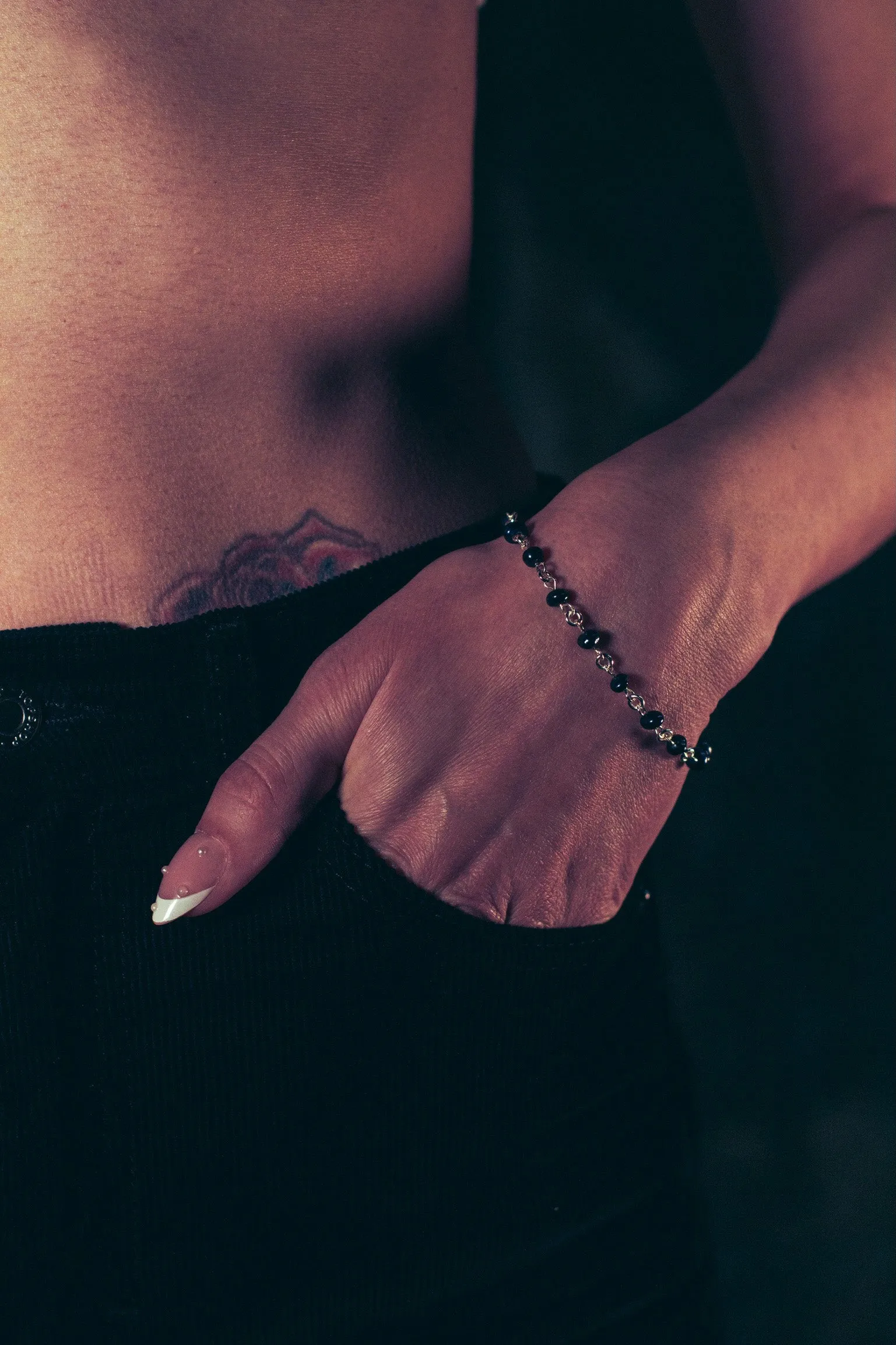 Linked Black Pearl Silver Bracelet sold by MHART product image thumbnail 2