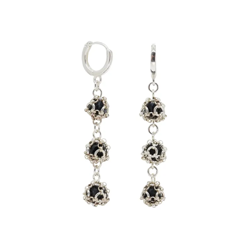 Sapphire Triple Set Earrings in Sterling Silver made by MHART