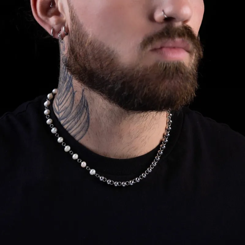 Split White Pearl Necklace sold by MHART