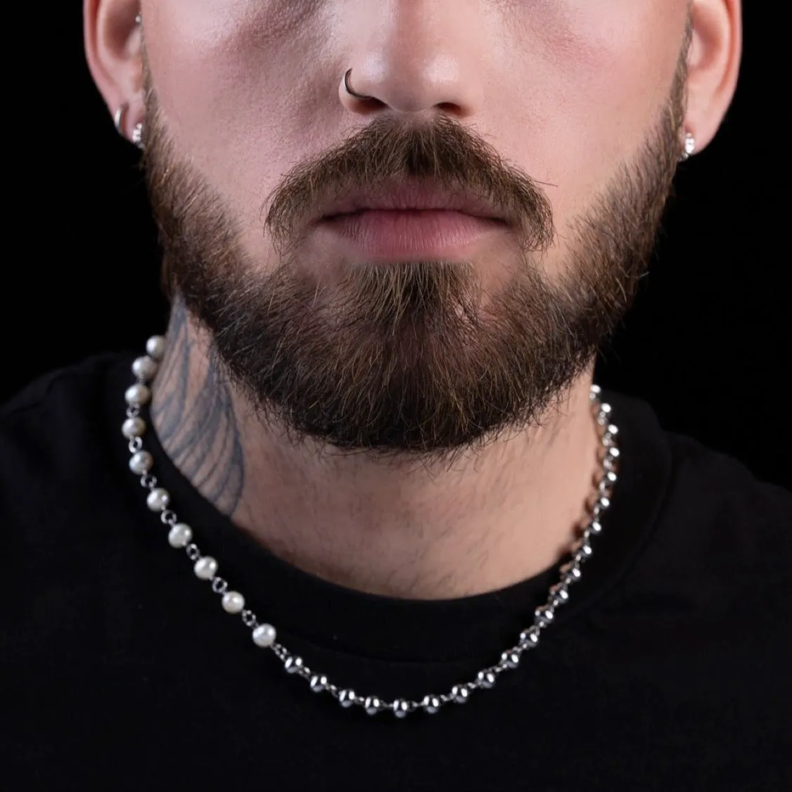 Split White Pearl Necklace sold by MHART product image thumbnail 2