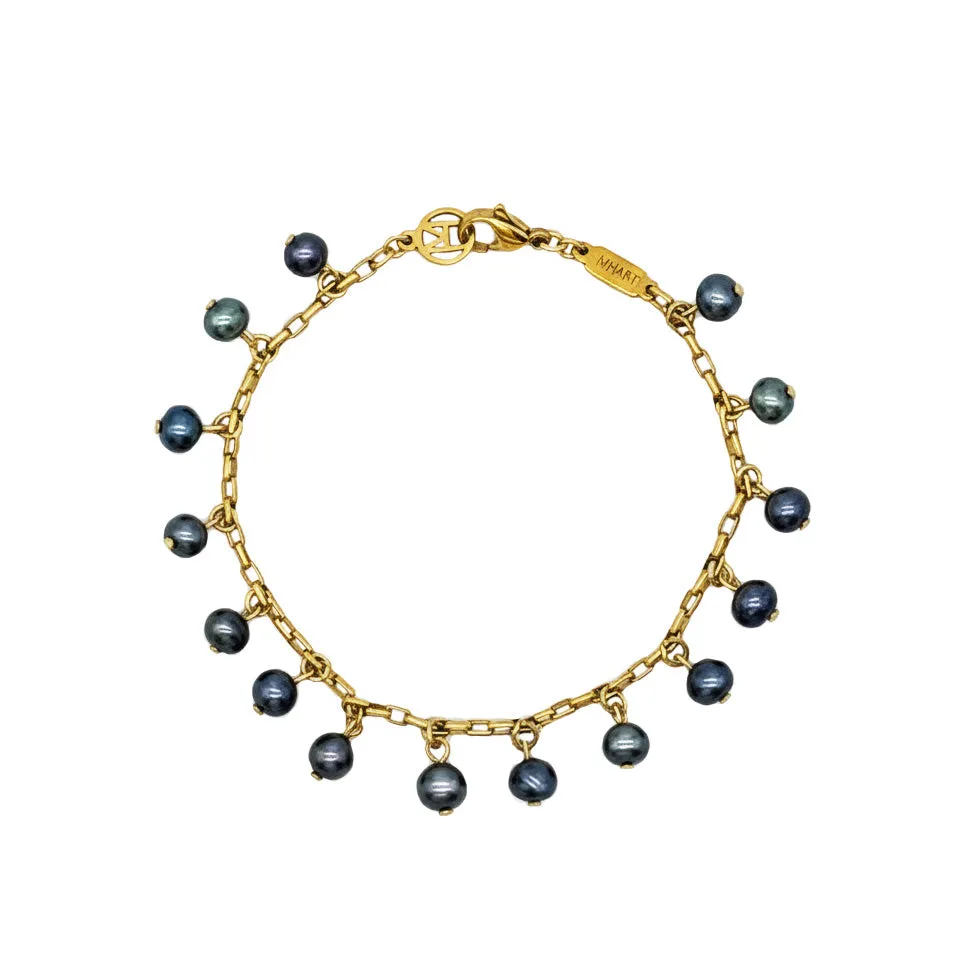 Black Pearl Charm Bracelet sold by MHART
